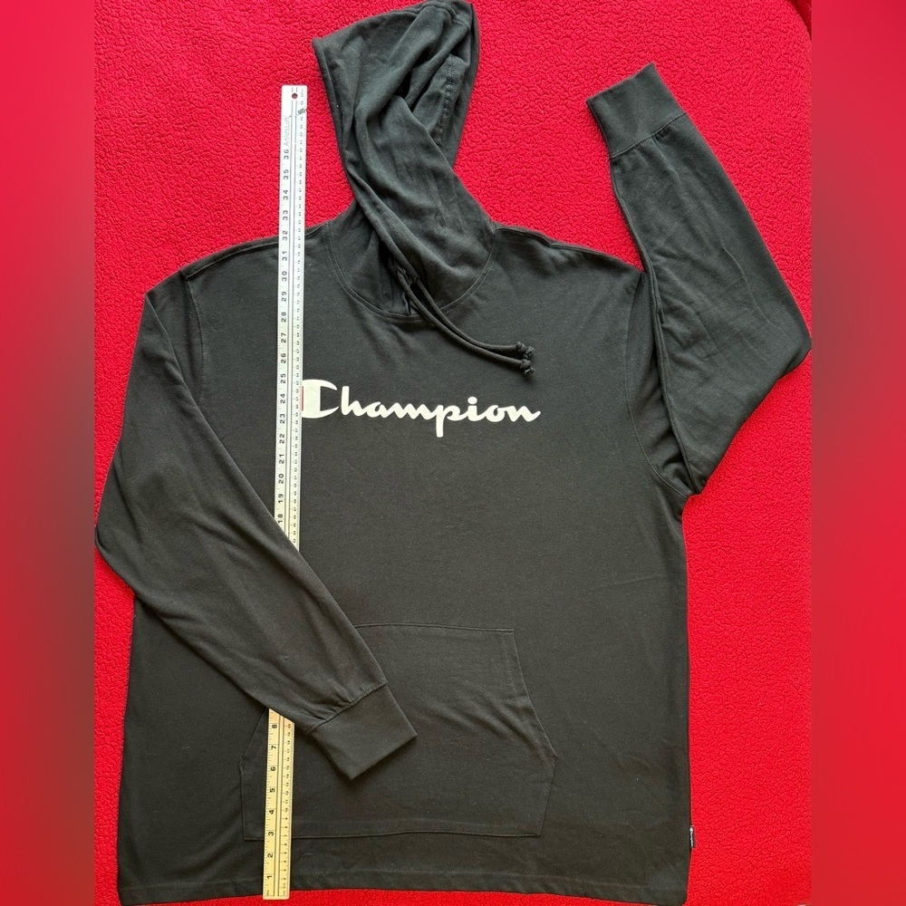 🏆 Champion Authentic Lightweight Hoodie – Black – Men’s 2XL EUC - Picture 7 of 13